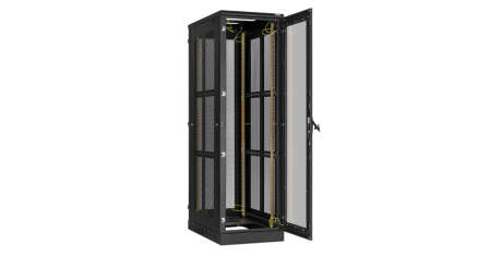 Напольный шкаф Classic 19",42U,стекл.дверь,перфор.стенки и задняя дверь,800х2060х1000,RAL9005-2