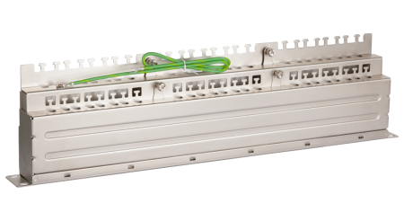 Коммутационная панель NIKOMAX 19", 1U, 48 портов, Кат.6, полный экран, с органайзером, металлик-2
