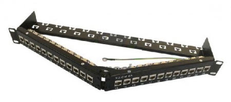 Модульная патч-панель 19", 24 порта, угловая, 1U, для UTP/FTP модулей Keystone Jack,с задн.каб.орг.-5
