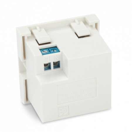 Модуль розетки USB для зарядки, 2 порта, 2М, 4.2А, 5В, 45x45мм, белый-1