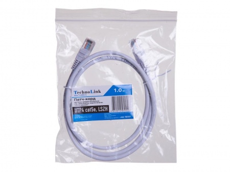Патч-корд Technolink UTP4 cat 5e, 1,0м, ВС, LSZH, белый, литой коннектор-2