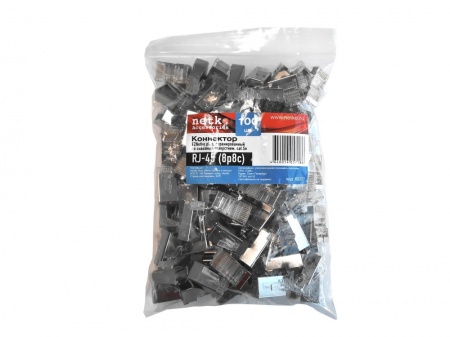 Коннектор RJ45 (8p8c) cat.5е, со сквозным отверстием (сквозной) EZNetko plug, экранированный.-1