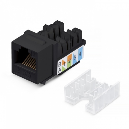 Вставка Keystone Jack RJ-45, 90 градусов, категория 5e, неэкранированная, заделка тип 110, черный-0