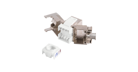 Модуль-вставка NIKOMAX, Кат.8, RJ45/8P8C, самозажимной, полный экран, металлик-1