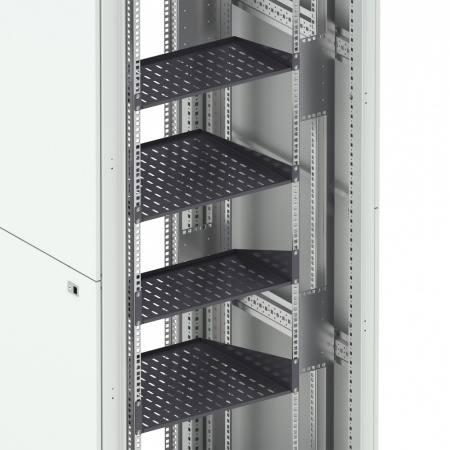 Полка консольная DANNMAN ASH-1U-400-RAL9005 до 10кг, 1U, 485х400мм, черная-1