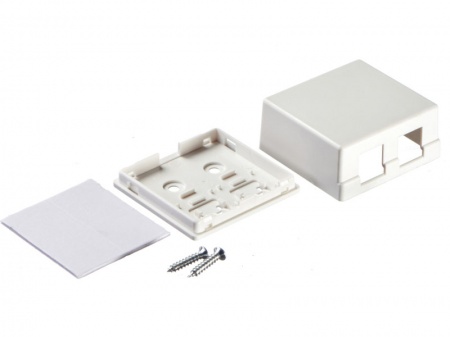 Корпус внешний под розетку / 2 порта / белый-1