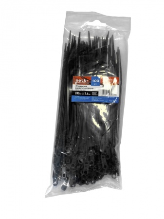 Стяжка нейлоновая 250*3,6 / 100 шт / светостойкая (черная), NETKO Optima "SZ"-1