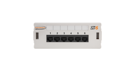 Коммутационная панель NIKOMAX настенная, 6 портов, Кат.6, неэкранированная, светло-серая-0