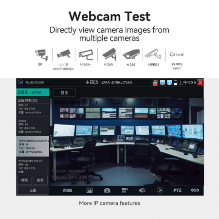 Многофункциональный тестер для видеонаблюдения Noyafa NF-IPC725-6