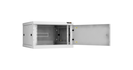 Настенный разборный шкаф Classic 19",6U,металл.дверь,600х370х600мм,2 пары монтажных направл,RAL 7035-2