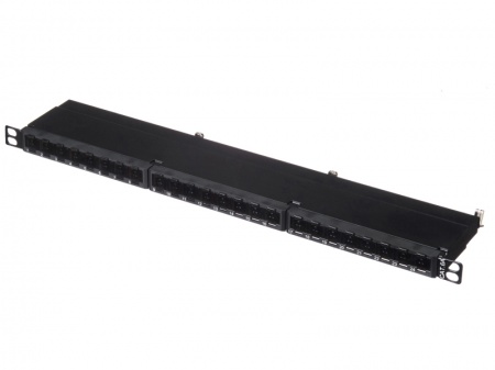 Патч-панель FTP, 19", 24 порта RJ45, cat.6а, 0,5U, Dual Type IDC, NETKO Expert СКС-0