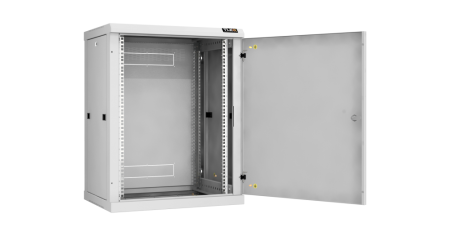 Настенный разборный шкаф Classic 19",15U,металл.дверь,600х770х450мм,2 пары монтажных направл,RAL7035-2