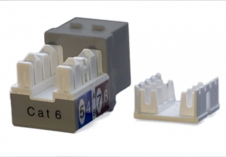 Вставка Keystone Jack RJ-45(8P8C), категория 6, серая-0