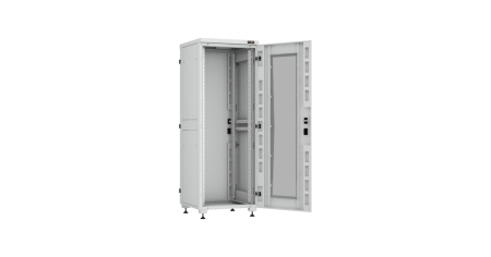 Напольный шкаф Lite 19",33U,стекл.дверь,мет.двухур.стенки,мет.задняя дверь,600х1641х600,RAL7035-3
