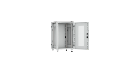 Напольный шкаф Lite 19",18U,перфор. дверь,цельнометаллич.стенки и задняя дверь,600х974х600,RAL7035-1