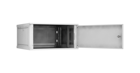 Настенный разборный шкаф Lite 19",6U,металл.дверь,600х303х600мм,2 пары монтажных направл,RAL 7035-1