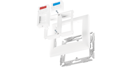 Адаптерная панель NIKOMAX c формата Valena на 2 вставки формата Mosaic 22,5x45мм,с подрамником,белая-1