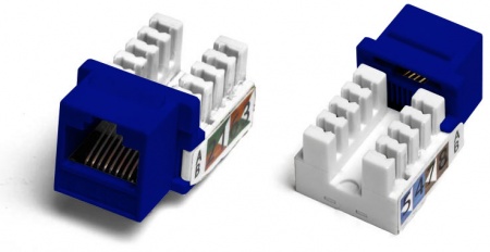 Вставка Keystone Jack RJ-45(8P8C), категория 6, Dual IDC, синяя-0