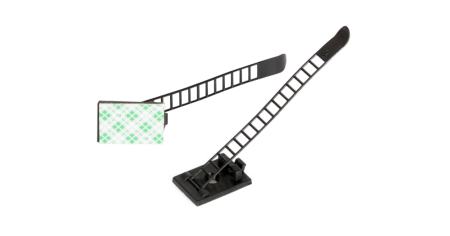 Основание NIKOMAX самоклеящееся с рег. застежкой для пучка до 17мм, размер 25х18мм, чер., уп. 100шт.-0