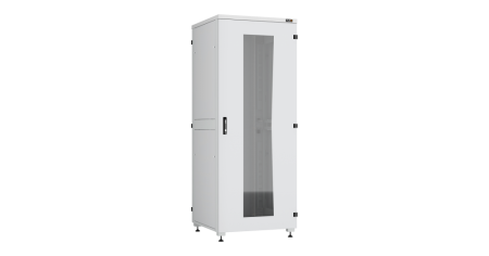 Напольный шкаф Lite 19",42U,стекл.дверь,мет.двухур.стенки,мет.задняя дверь,600х2042х1000,RAL7035-0