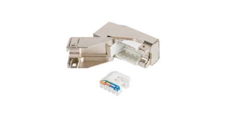 Модуль-вставка NIKOMAX, Кат.6, самозажимной, полный экран, металлик-1