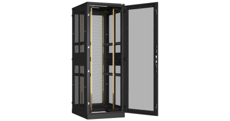 Напольный шкаф Classic 19",47U,стекл.дверь,перф.двухур.стенки,перф.зад.дверь,600х2280х1000,RAL9005-2