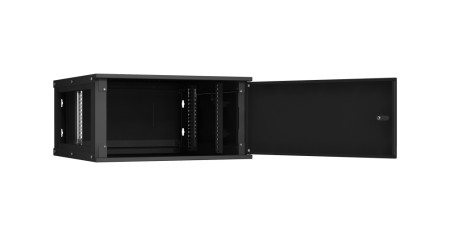 Настенный разборный шкаф Lite 19",6U,металл.дверь,600х303х600мм,2 пары монтажных направл,RAL 9004-1