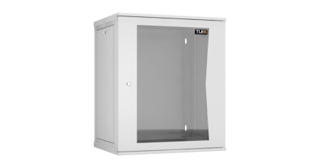 Настенный разборный шкаф Lite 19",15U,стекл.дверь,600х703х450мм,1 пара монтажных направл,RAL 7035-0