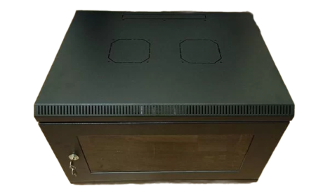 Шкаф телекоммуникационный настенный разборный МиК 19" Lite 6U 600*450  дверь стекло черный-0