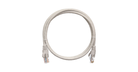 Коммутационный шнур NETLAN U/UTP 4 пары, Кат.6, PVC нг(B), серый, 2м.-0