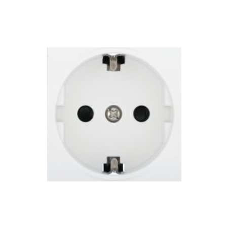 Розетка с з/к, со шторками матовая поверхность (белый) LK45-0