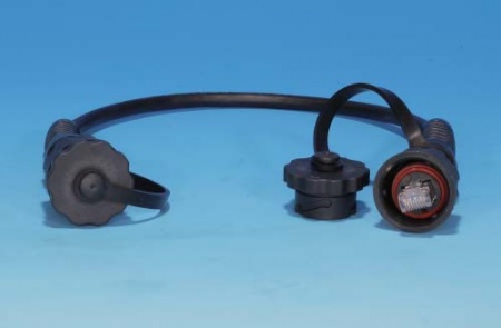 Промышленный патч-корд F/UTP, экранированный, IP67, категория 6, с защитными крышками, 3 м, черный-0