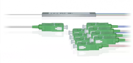 Делитель PLC оптический tube 1х8, 0,9мм 1,5м, SC/APC-0