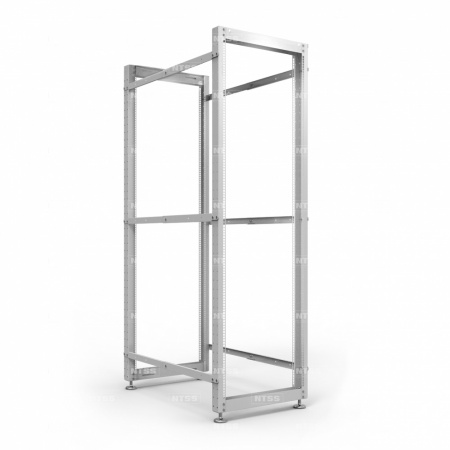 19'' Стойка серверная NTSS универсальная двухрамная 42U 600-1000мм, комплект ножек, RAL 7035-0