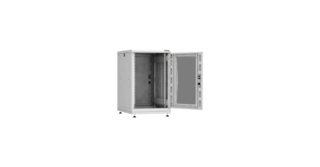 Напольный шкаф PRACTICAL, 19", 18U, стеклянная дверь, Ш600хВ943хГ800мм, в разобранном виде, серый-2