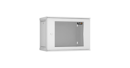 Настенный разборный шкаф Lite 19",9U,стекл.дверь,600х436х350мм,1 пара монтажных направл,RAL 7035-0
