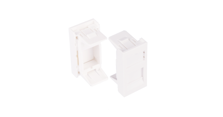 Вставка NIKOMAX, ST, франц. формат Mosaic, 22,5x45мм, 1 порт, под модули Keystone, со шторкой, белая-0