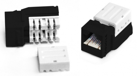 Вставка Keystone Jack RJ-45(8P8C), категория 6, 110 IDC, заделка с помощью NE-TOOL, черная-0