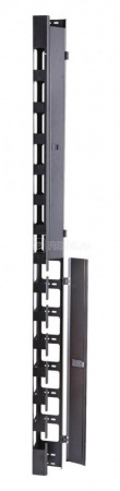 Вертикальный кабельный организатор DANNMAN CO-27U-VC-RAL9005 с крышкой, 27U, черный-0