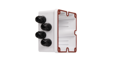 Индустриальный корпус настенной розетки NIKOMAX, 4 порта, IP67, с герметичными вводами, металлик-1