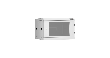 Настенный разборный шкаф Classic 19",6U,стекл.дверь,600х370х450мм,2 пары монтажных направл,RAL 7035-0