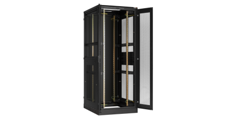 Напольный шкаф Classic 19",42U,перф.двухстворчатые двери,перф.двухуров.стенки,600х2060х1000,RAL9005-2