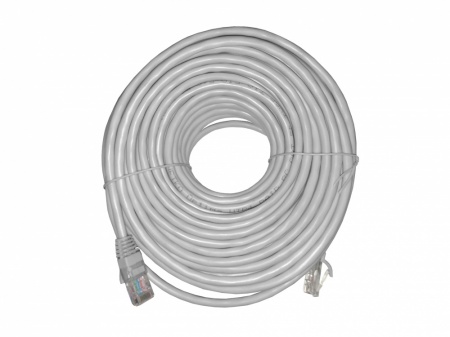 Патч-корд UTP4 cat 5e, 20,0м, ВС, LSZH, серый, литой коннектор NETKO Optima-0