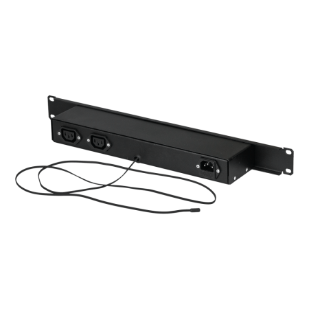 Панель TLK с терморегулятором и датчиком, 19", 1U, Г90мм, без шнура питания, серая RAL 9005-1