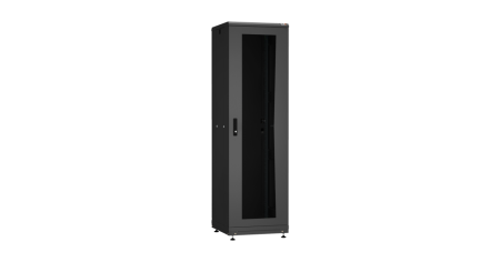 Напольный шкаф PRACTICAL, 19", 42U, стеклянная дверь, Ш600хВ2010хГ600мм, в разобранном виде, черный-0