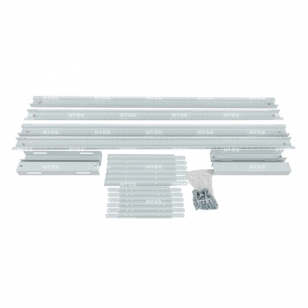 19'' Стойка серверная NTSS универсальная двухрамная 33U 600-1000мм, комплект ножек, RAL 7035-2