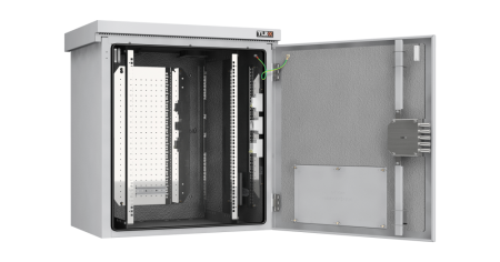 Шкаф настенный климатический TLK Lite 19", 15U, IP55, Ш821хВ882хГ566 мм, RAL 7035 муар, комплектный-1