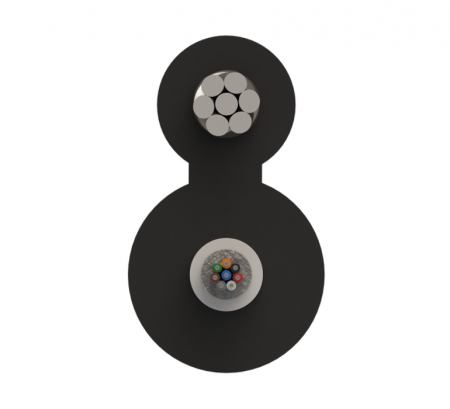 Кабель оптический с центр.трубкой и выносным сил.элем. из стальн. троса,8ОВ,SM 9/125,G657.A1,PE,3кН-1