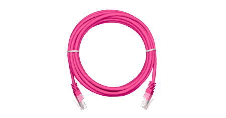 Коммутационный шнур NETLAN U/UTP 4 пары, Кат.5е, PVC нг(B), розовый, 2м.-0