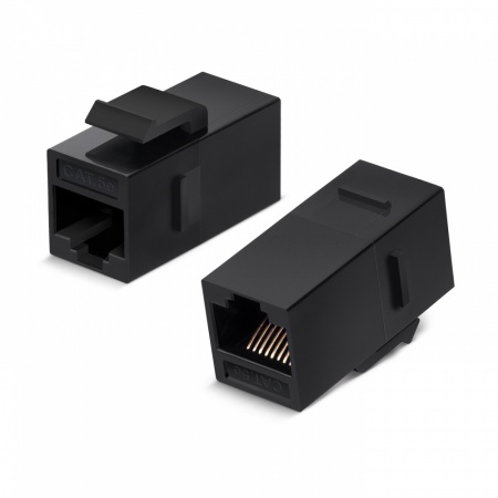 Проходной адаптер формата Keystone, RJ45-RJ45 (8p8c), категория 5е, неэкранированный, цвет черный-0
